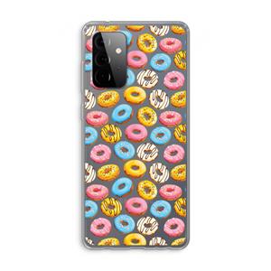 CaseCompany Pink donuts: Samsung Galaxy A72 Transparant Hoesje
