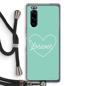 CaseCompany Forever heart pastel: Sony Xperia 5 Transparant Hoesje met koord