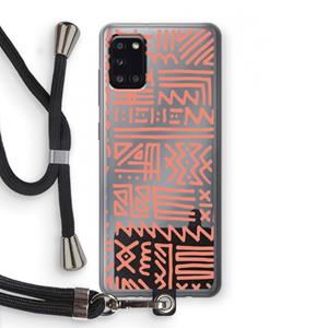 CaseCompany Marrakech Pink: Samsung Galaxy A31 Transparant Hoesje met koord