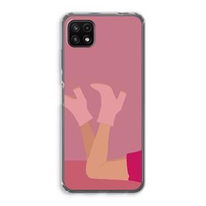 CaseCompany Pink boots: Samsung Galaxy A22 5G Transparant Hoesje