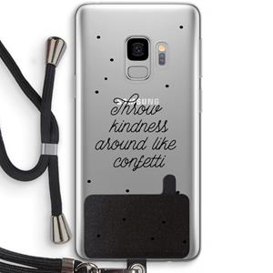 CaseCompany Confetti: Samsung Galaxy S9 Transparant Hoesje met koord
