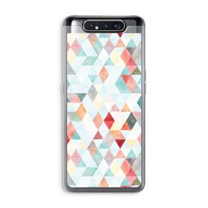 CaseCompany Gekleurde driehoekjes pastel: Samsung Galaxy A80 Transparant Hoesje