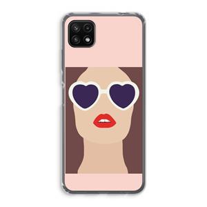 CaseCompany Red lips: Samsung Galaxy A22 5G Transparant Hoesje
