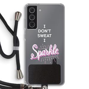 CaseCompany Sparkle quote: Samsung Galaxy S21 FE Transparant Hoesje met koord