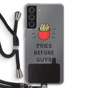 CaseCompany Fries before guys: Samsung Galaxy S21 FE Transparant Hoesje met koord