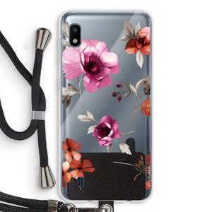 CaseCompany Geschilderde bloemen: Samsung Galaxy A10 Transparant Hoesje met koord