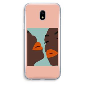 CaseCompany Orange lips: Samsung Galaxy J3 (2017) Transparant Hoesje