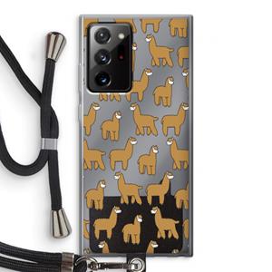 CaseCompany Alpacas: Samsung Galaxy Note 20 Ultra / Note 20 Ultra 5G Transparant Hoesje met koord