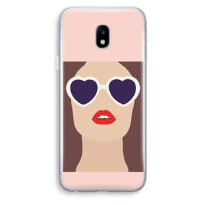 CaseCompany Red lips: Samsung Galaxy J3 (2017) Transparant Hoesje