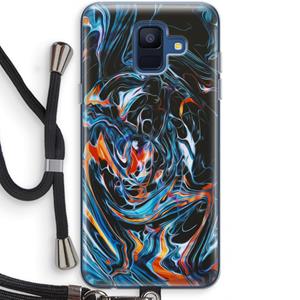 CaseCompany Black Unicorn: Samsung Galaxy A6 (2018) Transparant Hoesje met koord