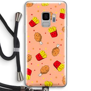 CaseCompany Chicken 'n Fries: Samsung Galaxy S9 Transparant Hoesje met koord