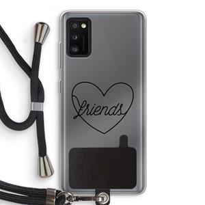CaseCompany Friends heart black: Samsung Galaxy A41 Transparant Hoesje met koord