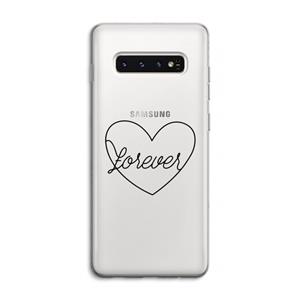 CaseCompany Forever heart black: Samsung Galaxy S10 4G Transparant Hoesje