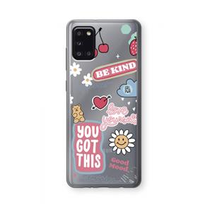 CaseCompany Positivity: Samsung Galaxy A31 Transparant Hoesje