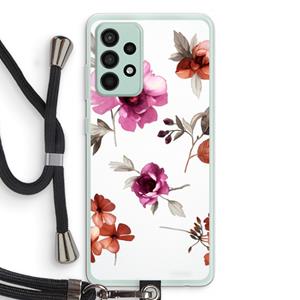 CaseCompany Geschilderde bloemen: Samsung Galaxy A52s 5G Transparant Hoesje met koord