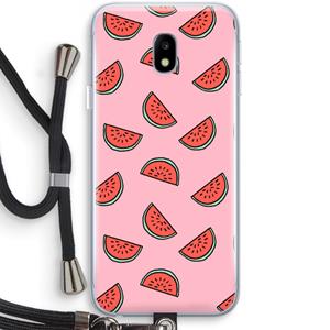 CaseCompany Watermeloen: Samsung Galaxy J3 (2017) Transparant Hoesje met koord