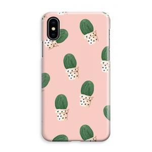 CaseCompany Cactusprint roze: iPhone XS Max Volledig Geprint Hoesje