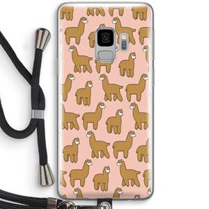 CaseCompany Alpacas: Samsung Galaxy S9 Transparant Hoesje met koord