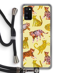 CaseCompany Cute Tigers and Leopards: Samsung Galaxy A41 Transparant Hoesje met koord
