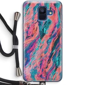 CaseCompany Electric Times: Samsung Galaxy A6 (2018) Transparant Hoesje met koord