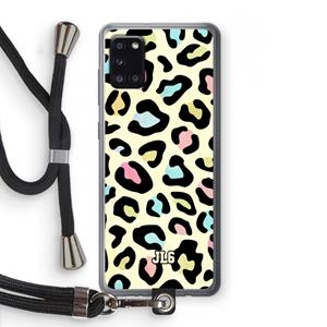 CaseCompany Leopard pattern: Samsung Galaxy A31 Transparant Hoesje met koord