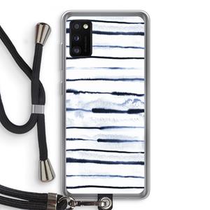 CaseCompany Ink Stripes: Samsung Galaxy A41 Transparant Hoesje met koord