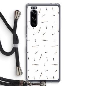 CaseCompany Hipster stripes: Sony Xperia 5 Transparant Hoesje met koord