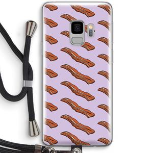 CaseCompany Bacon to my eggs #2: Samsung Galaxy S9 Transparant Hoesje met koord