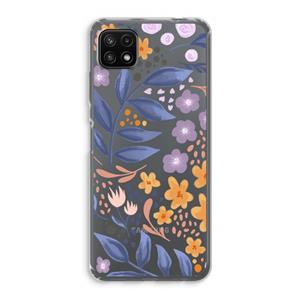 CaseCompany Flowers with blue leaves: Samsung Galaxy A22 5G Transparant Hoesje