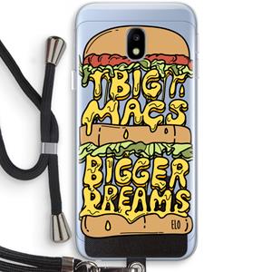CaseCompany Big Macs Bigger Dreams: Samsung Galaxy J3 (2017) Transparant Hoesje met koord