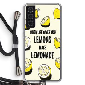 CaseCompany Lemonade: Samsung Galaxy S21 FE Transparant Hoesje met koord