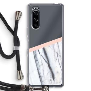 CaseCompany A touch of peach: Sony Xperia 5 Transparant Hoesje met koord