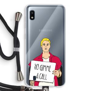 CaseCompany Gimme a call: Samsung Galaxy A10 Transparant Hoesje met koord