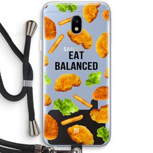 CaseCompany Eat Balanced: Samsung Galaxy J3 (2017) Transparant Hoesje met koord
