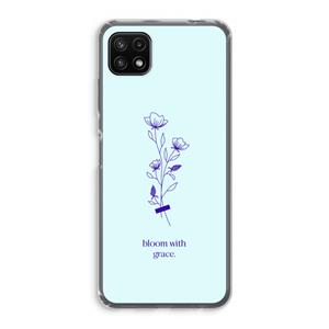 CaseCompany Bloom with grace: Samsung Galaxy A22 5G Transparant Hoesje