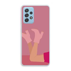 CaseCompany Pink boots: Samsung Galaxy A73 Transparant Hoesje