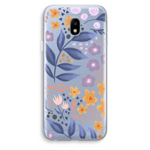 CaseCompany Flowers with blue leaves: Samsung Galaxy J3 (2017) Transparant Hoesje