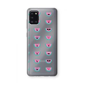 CaseCompany Smiley watermeloenprint: Samsung Galaxy A31 Transparant Hoesje