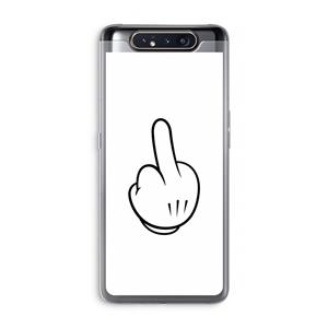 CaseCompany Middle finger white: Samsung Galaxy A80 Transparant Hoesje