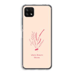 CaseCompany Where flowers bloom: Samsung Galaxy A22 5G Transparant Hoesje