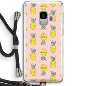 CaseCompany Ananas: Samsung Galaxy S9 Transparant Hoesje met koord