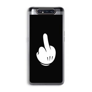 CaseCompany Middle finger black: Samsung Galaxy A80 Transparant Hoesje
