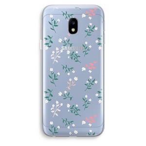 CaseCompany Small white flowers: Samsung Galaxy J3 (2017) Transparant Hoesje