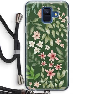 CaseCompany Botanical green sweet flower heaven: Samsung Galaxy A6 (2018) Transparant Hoesje met koord
