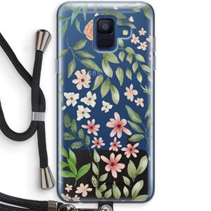 CaseCompany Botanical sweet flower heaven: Samsung Galaxy A6 (2018) Transparant Hoesje met koord