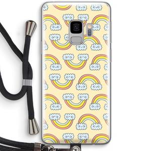 CaseCompany Regenboog: Samsung Galaxy S9 Transparant Hoesje met koord