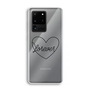 CaseCompany Forever heart black: Samsung Galaxy S20 Ultra Transparant Hoesje