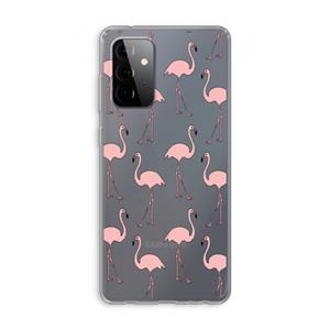 CaseCompany Anything Flamingoes: Samsung Galaxy A72 Transparant Hoesje