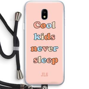 CaseCompany Cool Kids Never Sleep: Samsung Galaxy J3 (2017) Transparant Hoesje met koord