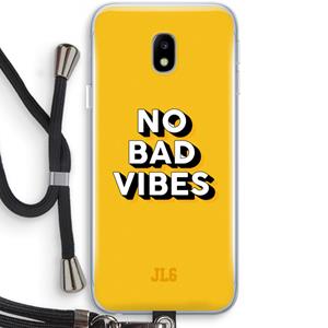 CaseCompany No Bad Vibes: Samsung Galaxy J3 (2017) Transparant Hoesje met koord